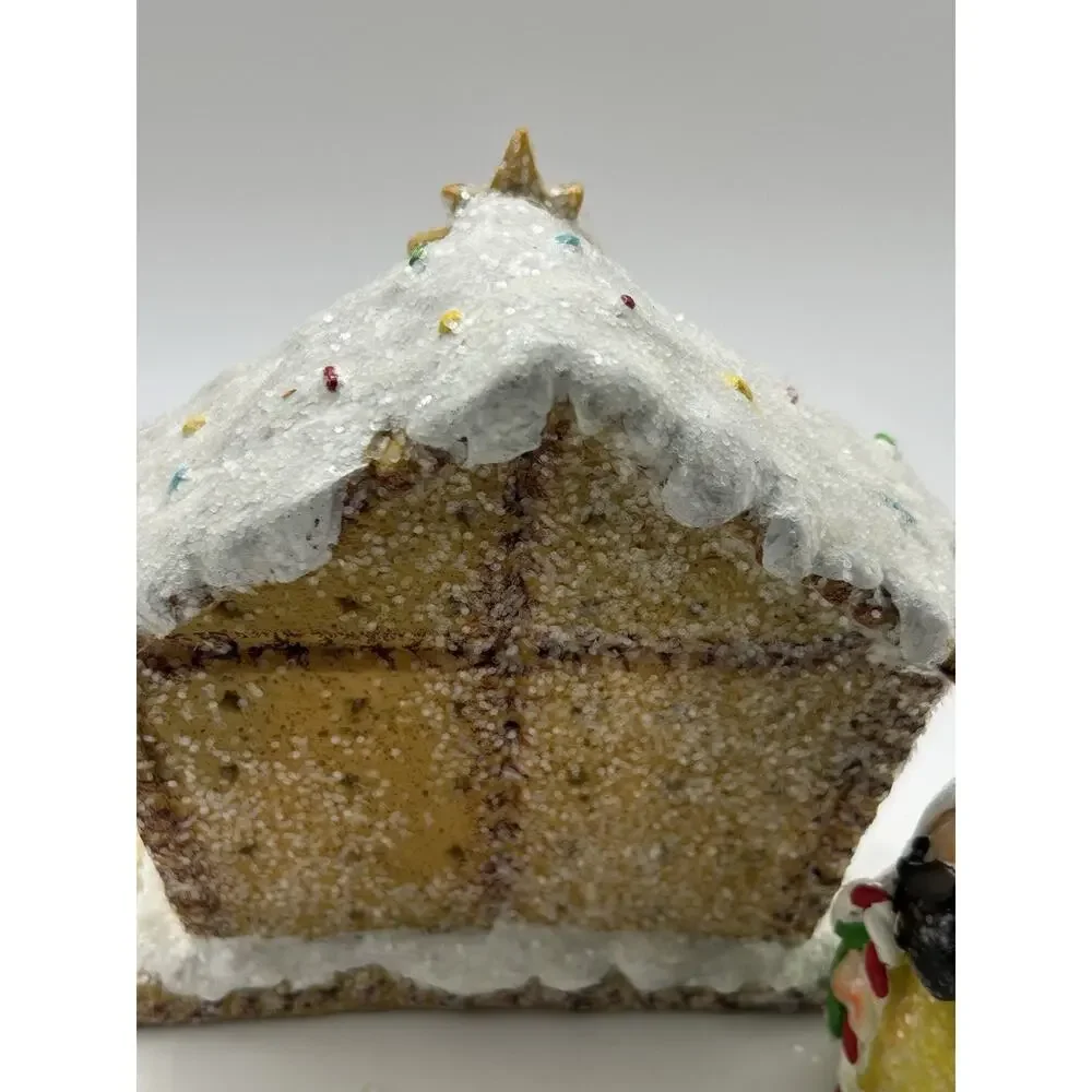 Merry Brite Nativity Gift‎ Set In Box With Gingerbread Stable And 8 Pieces